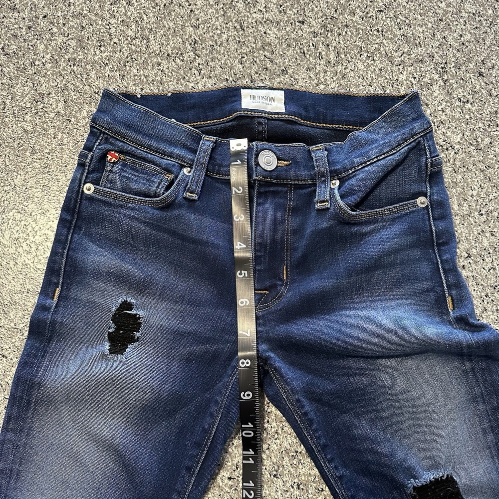 Hudson Jeans Womens 24x28 Nico Super Skinny Mid Rise Dark Wash Denim Distressed - Picture 9 of 10